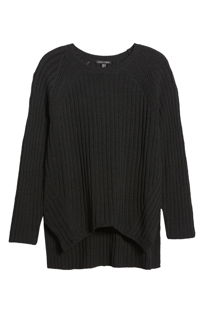 Eileen Fisher Round Neck Ribbed Pullover, Alternate, color, 
