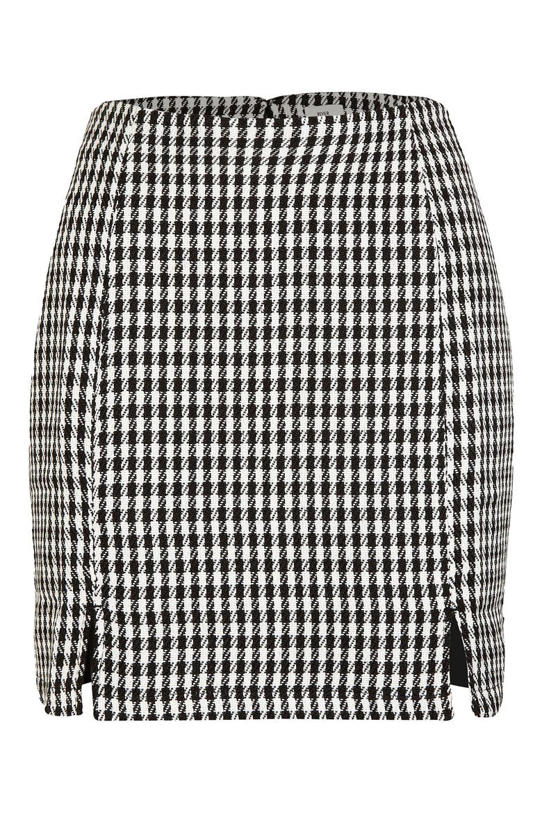 Check Miniskirt, Alternate, color, BLACK