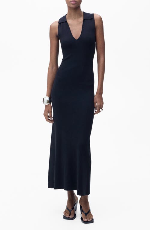 Shop Mango Collar Sleeveless Maxi Sweater Dress