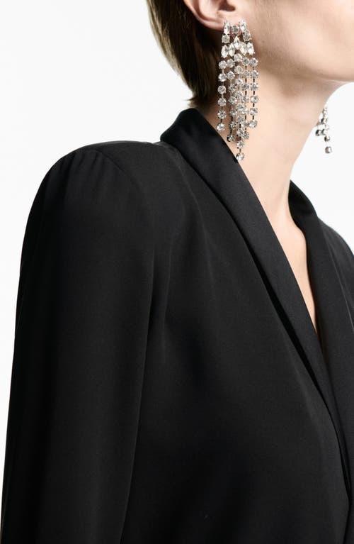 Mango Long Sleeve Wrap Dress In Black
