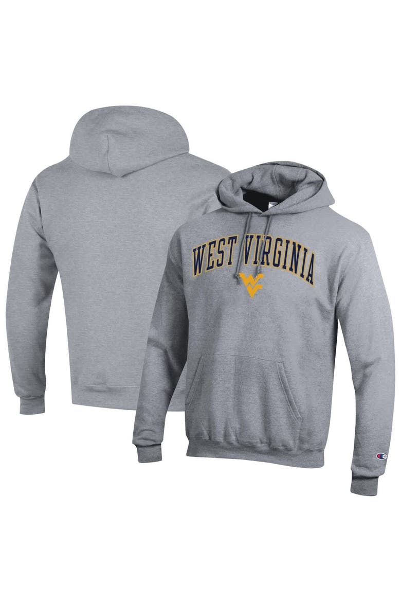 Men's Champion  Heather Gray West Virginia Mountaineers Arch Over Logo Pullover Hoodie, Main, color, Heather Gray