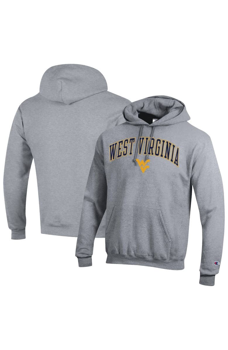 Champion Men's Champion  Heather Gray West Virginia Mountaineers Arch Over Logo Pullover Hoodie, Main, color, Heather Gray