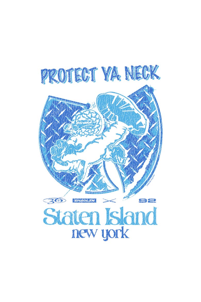 Men's Wu-Tang Clan Protect Ya Neck Staten Island  Graphic T-Shirt, Alternate, color, White