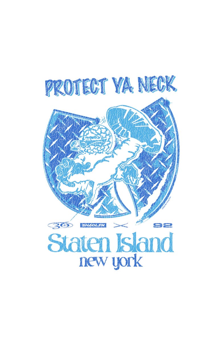 Wu-Tang Clan Men's Wu-Tang Clan Protect Ya Neck Staten Island Graphic T-Shirt, Alternate, color, White