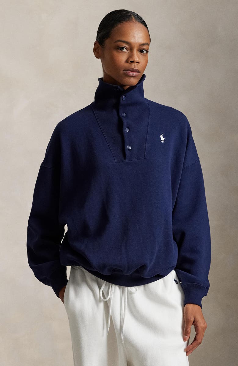 Polo Ralph Lauren Team USA Embroidered Graphic Snap Placket Sweatshirt, Alternate, color, Refined Navy