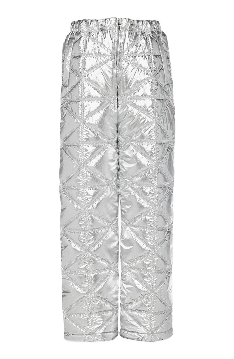 MCM Après-Ski Quilted Pants in Metallic Polyester, Main, color, Silver