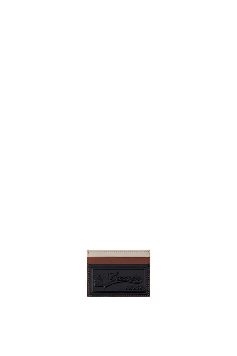 Tricolor Leather Card Holder, Main, color, Black/Multicolour