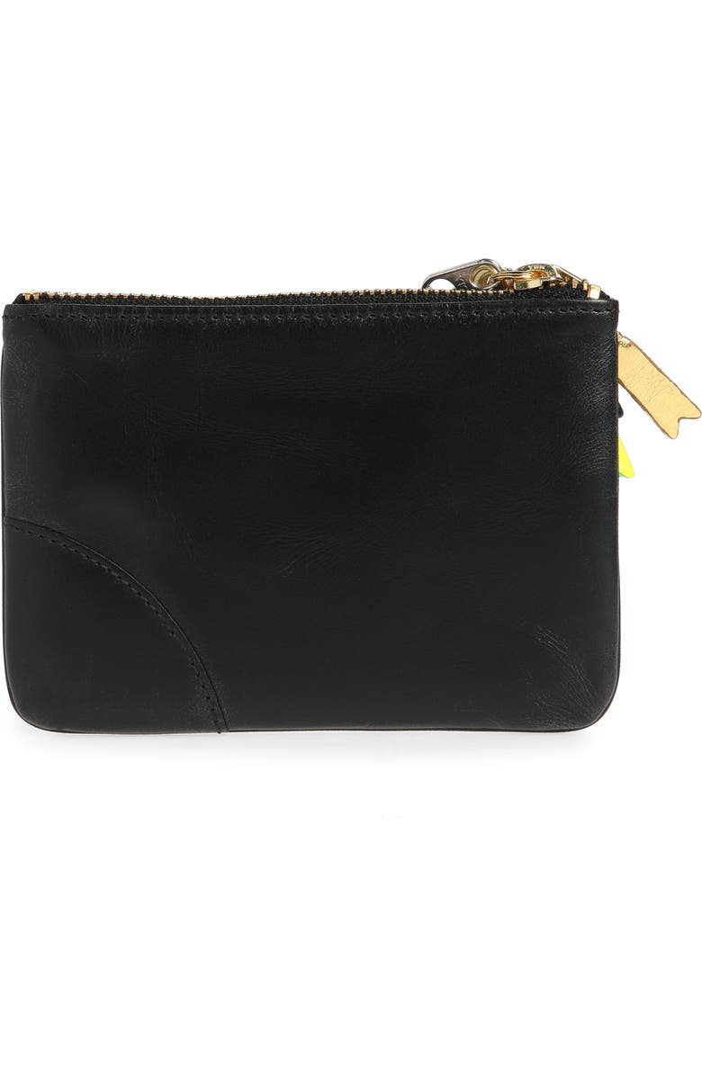 Comme des Garçons Wallets Small Zipper Pull Leather Pouch, Alternate, color,
