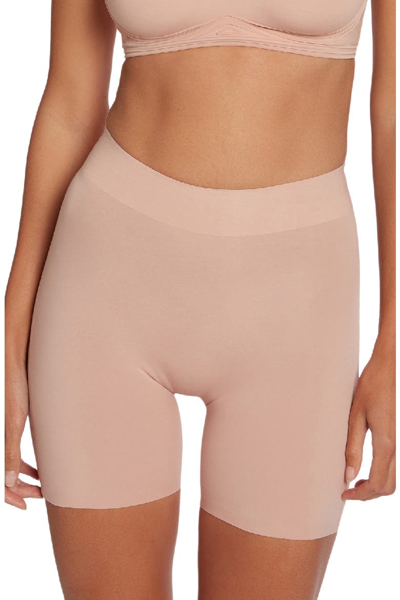 Cotton Contour Control Shaping Shorts, Main, color, ROSE