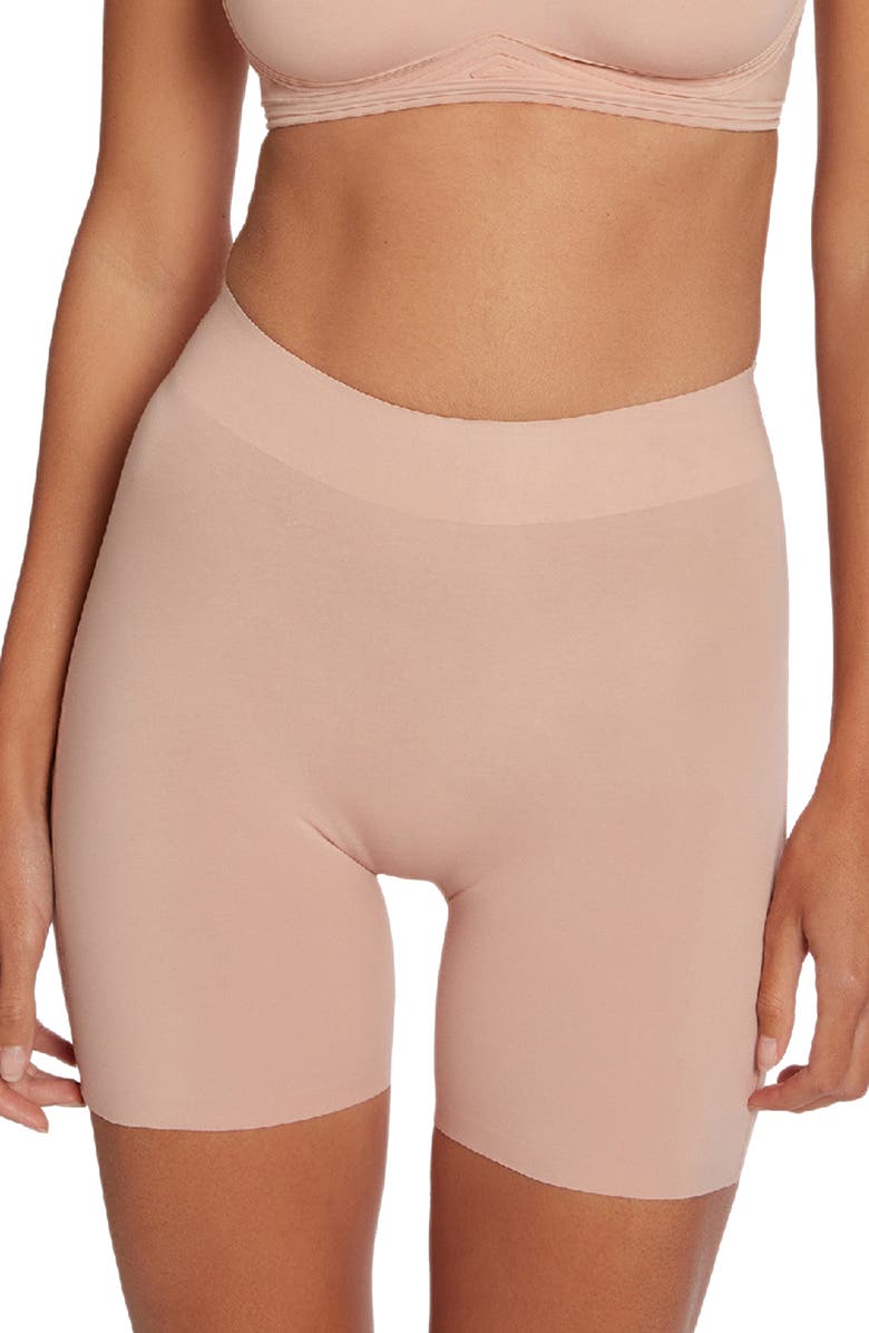 Wolford Cotton Contour Control Shaping Shorts, Main, color, Rose