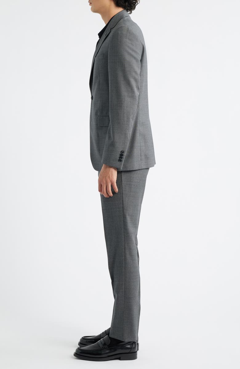AllSaints Ross Slim Fit Tick Weave Wool Suit, Alternate, color, Grey