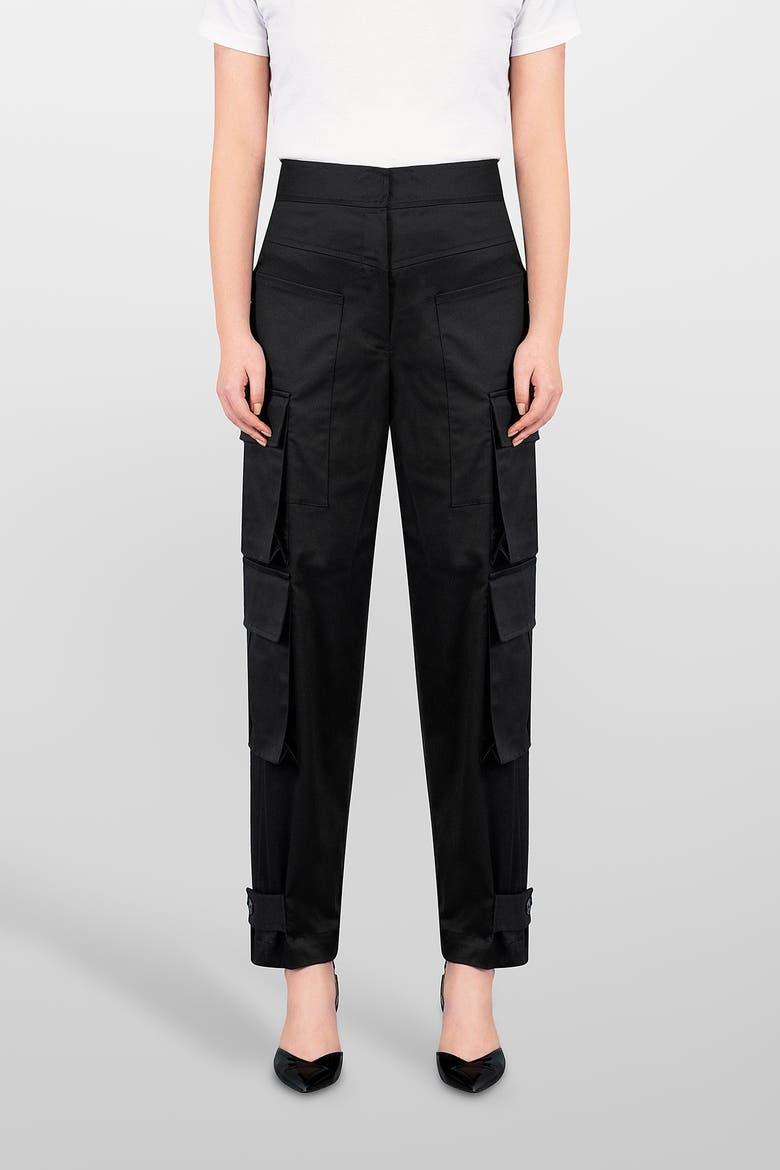 Cargo Cotton Pants, Main, color, Black