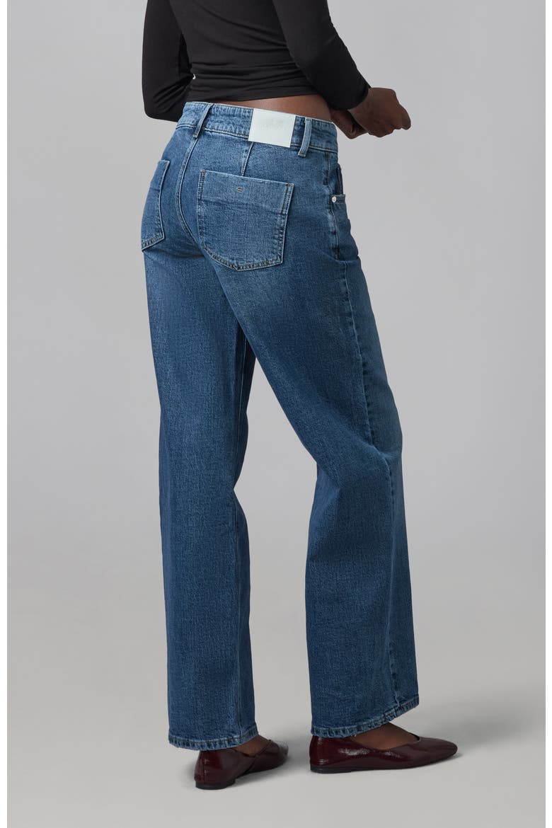 Miro Mid Rise Comfort Straight Jeans, Alternate, color, Film Noir