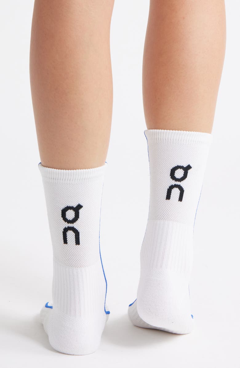 On Court Crew Socks, Alternate, color, White/ Indigo