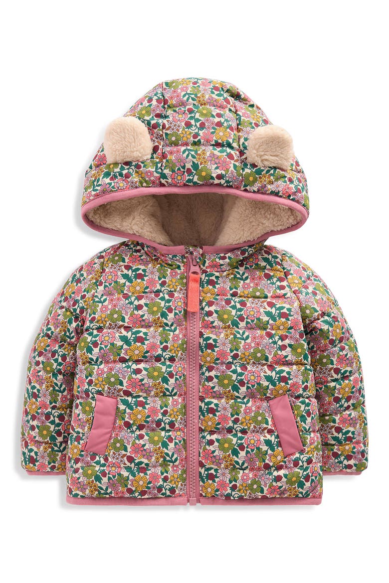 Cozy Lined Puffer Jacket, Main, color, MULTI FLORAL