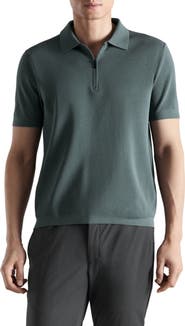 MANGO Zip Cotton Blend Polo
