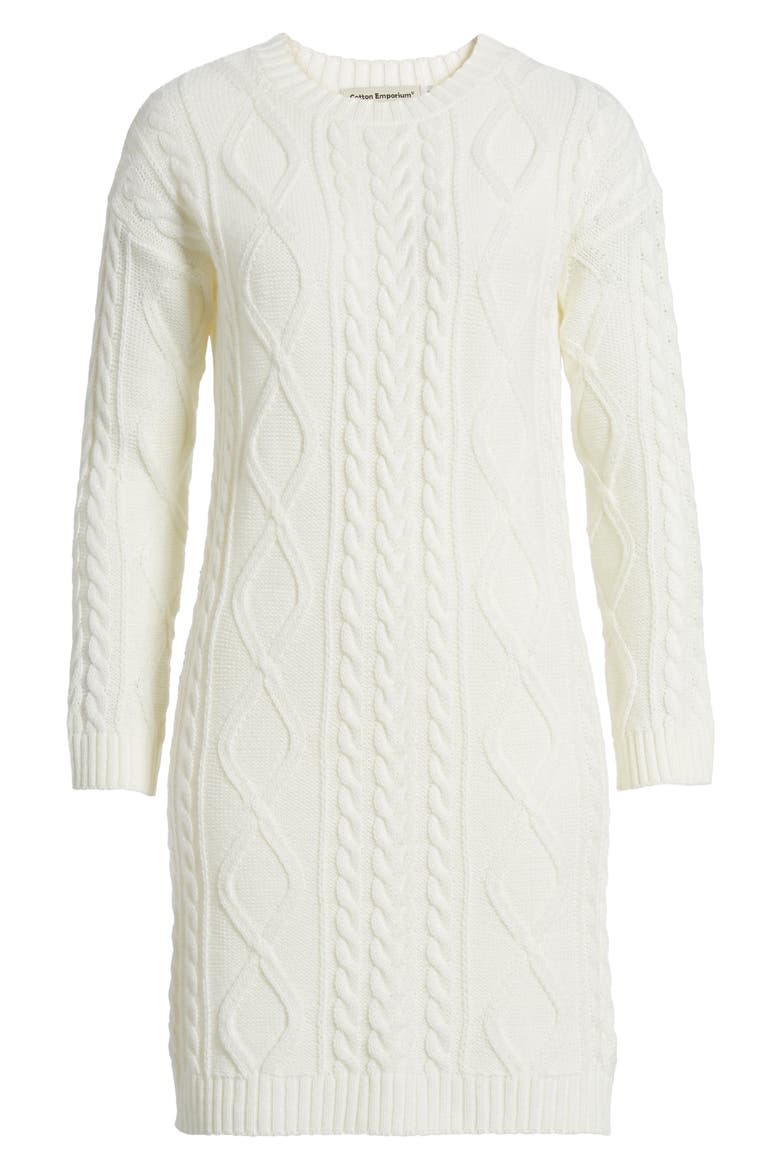Cable Knit Sweater Dress, Alternate, color, IVORY