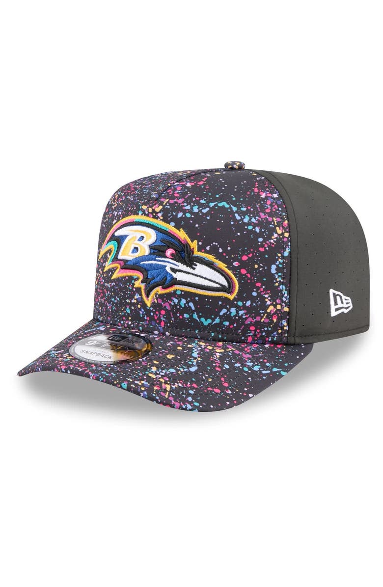 New Era Men's New Era Black Baltimore Ravens 2025 NFL Crucial Catch A-Frame 9FIFTY Snapback Hat, Alternate, color, Black