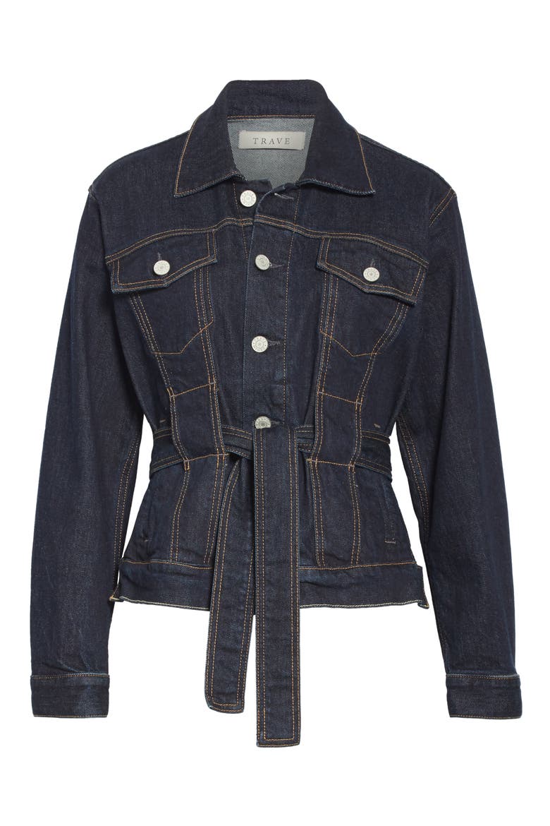 Adrienne Belted Denim Jacket, Alternate, color, FREE BIRD
