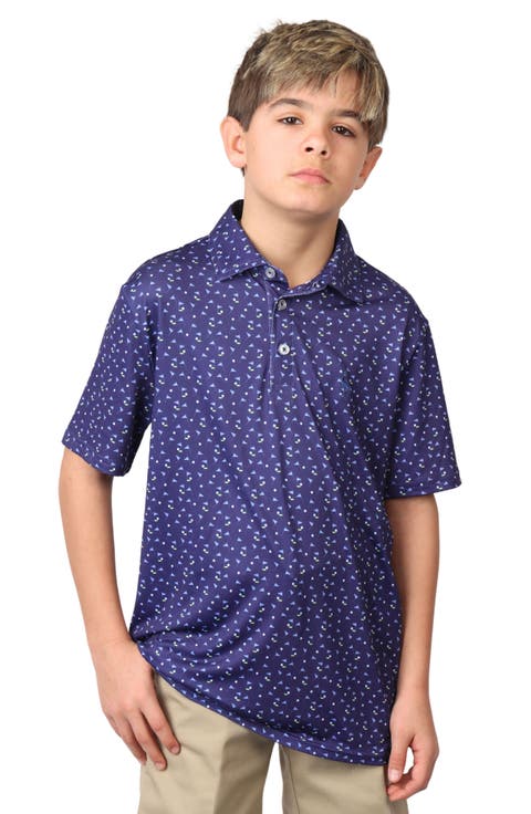Kids' Flag Print Performance Knit Polo (Big Kid)