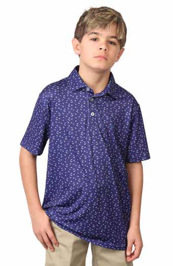 TailorByrd Kids' Flag Print Performance Knit Polo