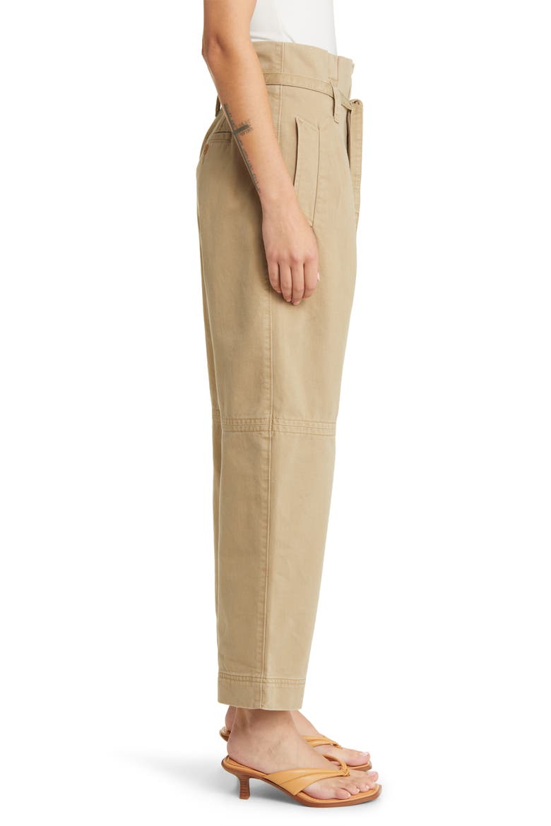 Paperbag Trench Trousers in (Re)generative Chino, Alternate, color, DRILL KHAKI