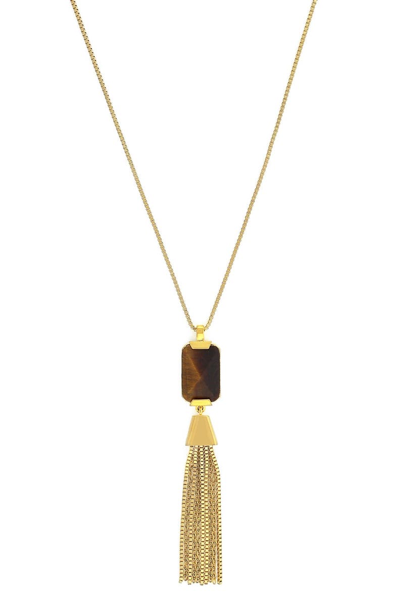 Vince Camuto Chain Fringe Long Pendant Necklace, Main, color, 