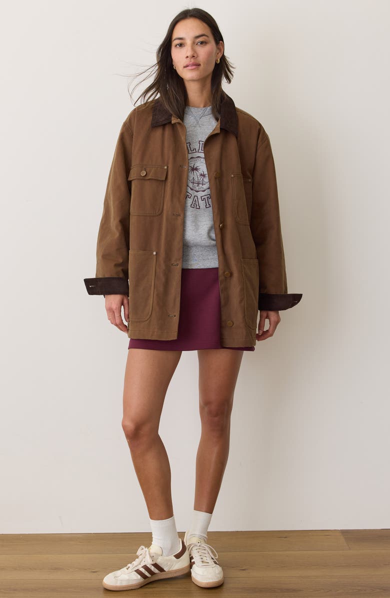 Marine Layer Riley Cotton Barn Jacket, Alternate, color, Foxtrot