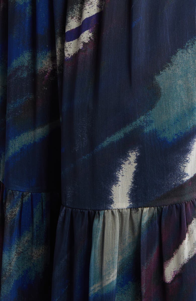 Chelsea28 Print Long Sleeve Chiffon Maxi Dress, Alternate, color, Navy Multi Watercolor