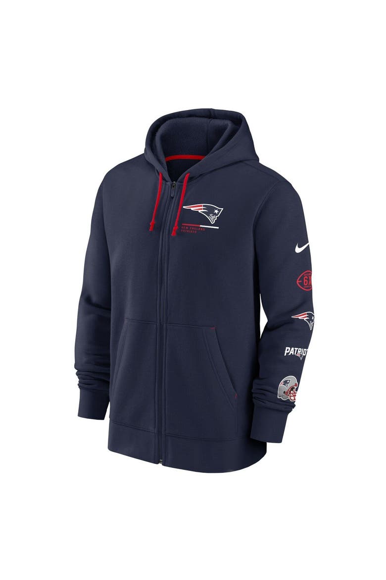 Men's Nike Navy New England Patriots Surrey Full-Zip Hoodie, Alternate, color, Navy