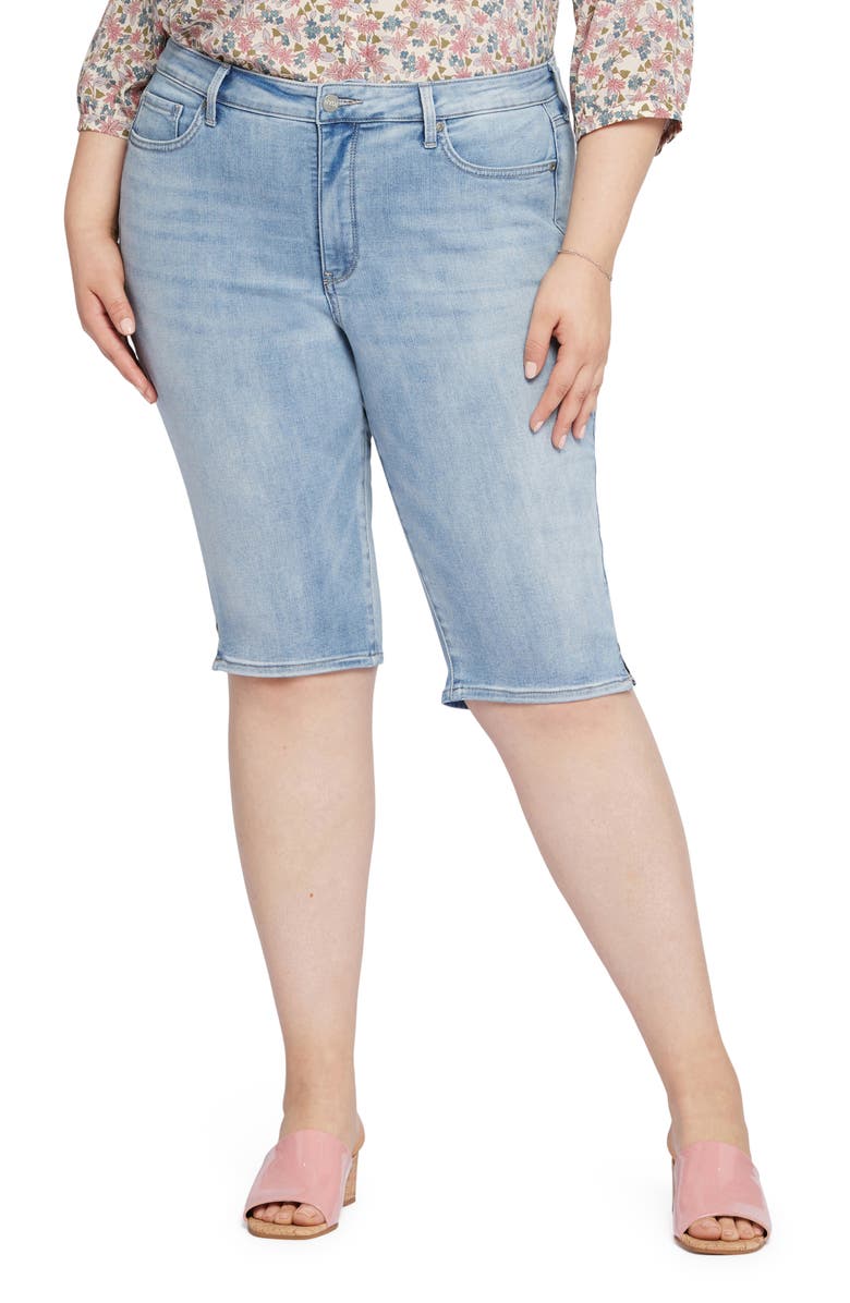 NYDJ Bike Rivet Side Slit Shorts, Main, color, 