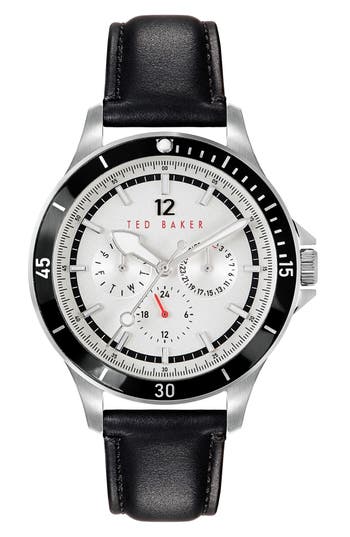 Ted Baker London Northn Leather Strap Watch, 43mm In Multi