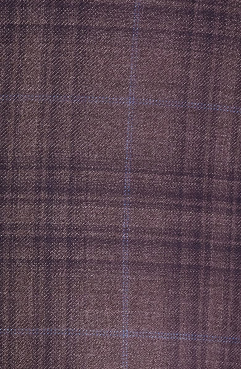 Heritage Gold Milano Regular Fit Purple Plaid Super 130s Wool Sport Coat, Alternate, color, Purple