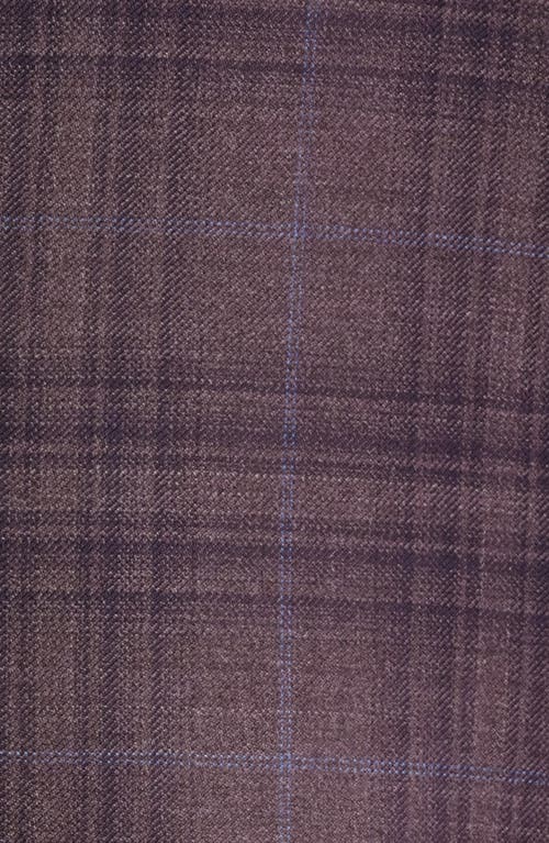 Heritage Gold Milano Contemporary Fit Purple Plaid Super 130s Sport Coat In Purple