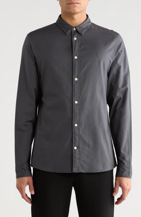 Azur Long Sleeve Cotton Button-Up Shirt