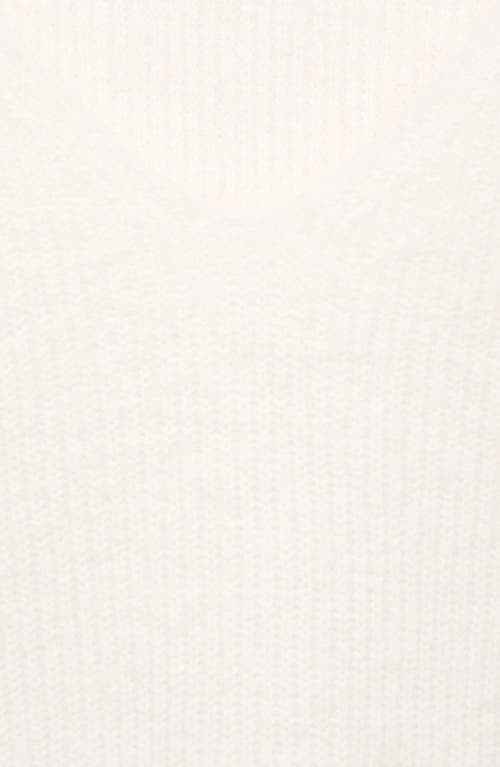 Shop Mango Rib V-neck Sweater In Ecru