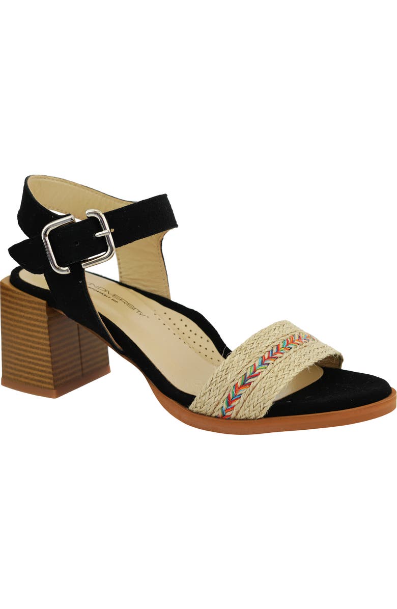 Unity in Diversity Yolanda Rainbow Braid Ankle Strap Sandal, Main, color,