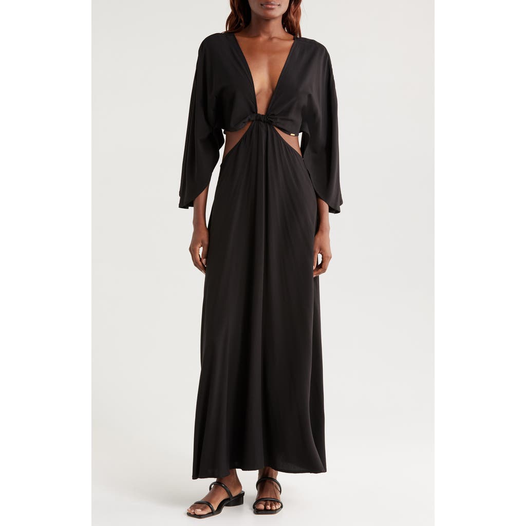 Boamar Avalon Cutout Cover-up Maxi Dress In Black