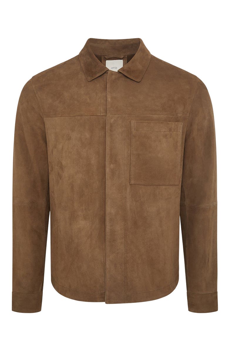 Onia Suede Work Overshirt, Alternate, color, Doe
