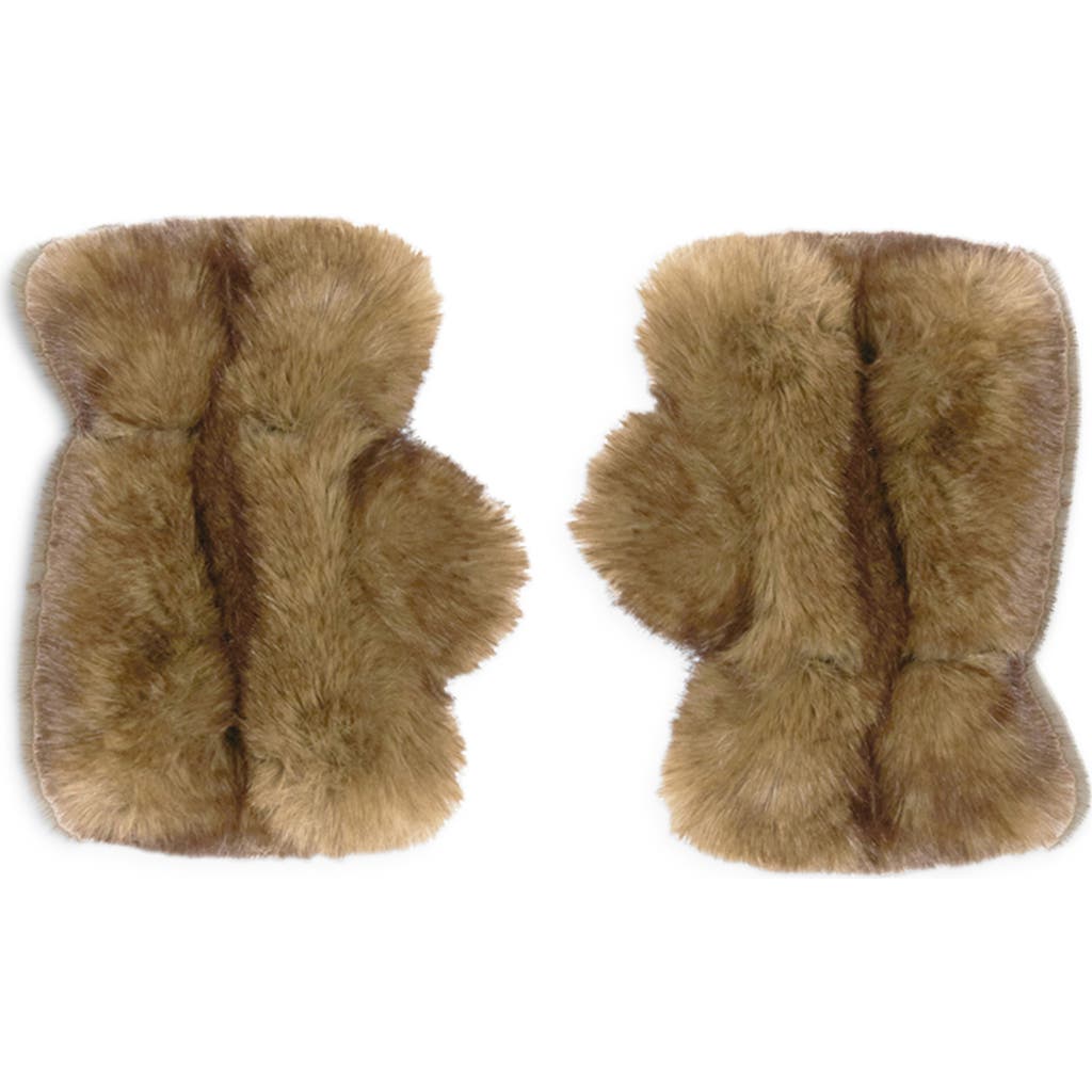 Apparis Ariel Pluche™ Faux Fur Fingerless Gloves In Brown