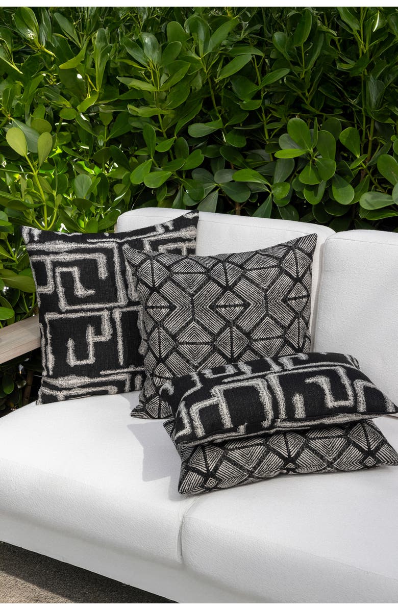 Elaine Smith Kasai Ebony Indoor & Outdoor Woven Accent Pillow, Alternate, color, Ebony