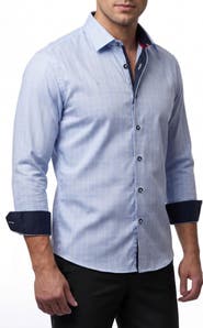 LEVINAS Check Long Sleeve Cotton Shirt