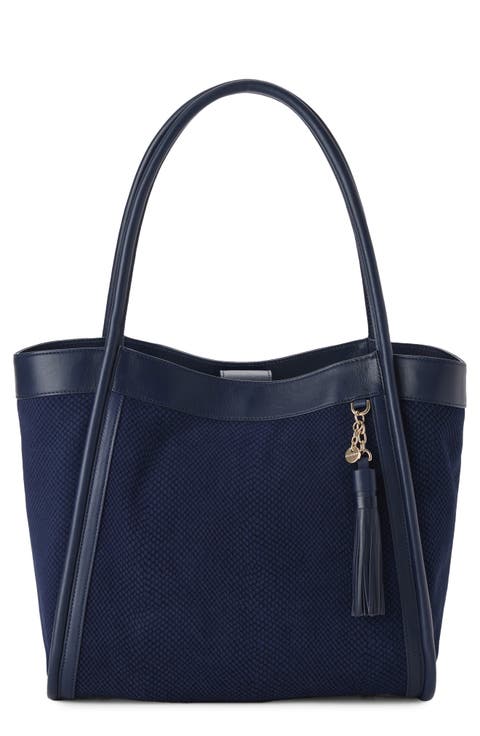 Bailee Snake Embossed Leather Tote