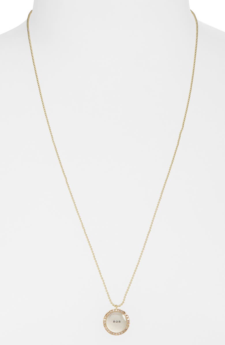 Meira T Mom Diamond Halo Pendant Necklace, Alternate, color, 