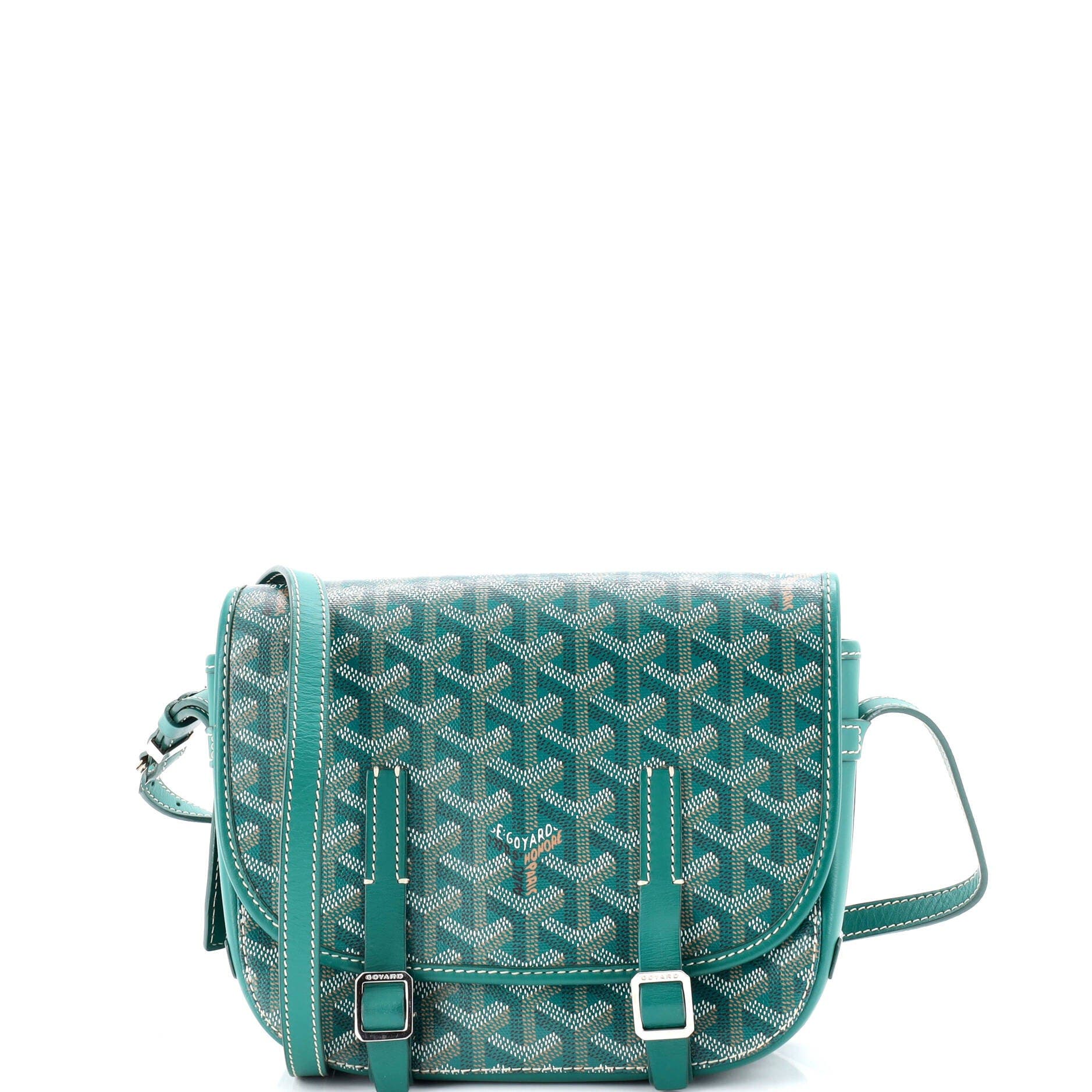 Belvedere Messenger Bag Coated Canvas with Leather PM, Main, color, Green