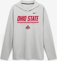 Nike Men's Nike Gray Ohio State Buckeyes 2026 Sideline Lightweight Long Sleeve Hooded Dri-FIT Top