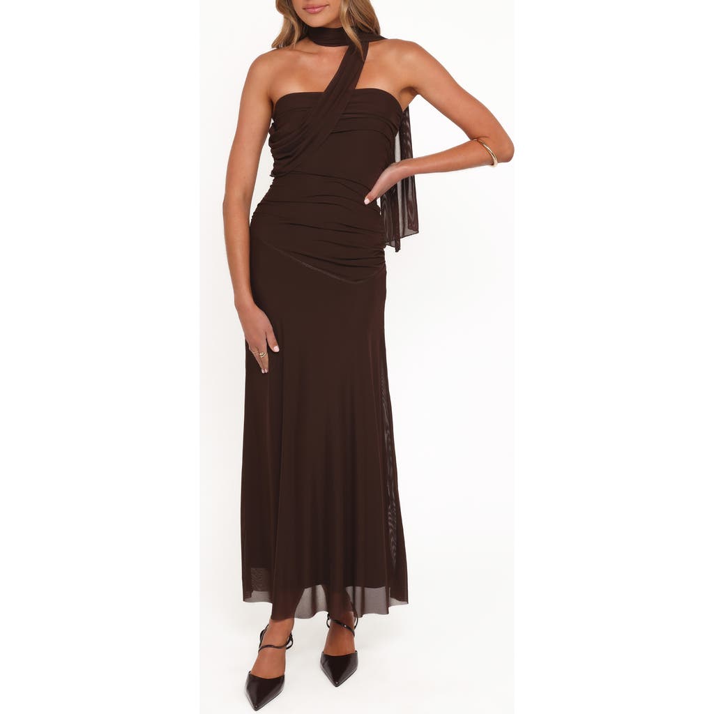 Petal And Pup Petal & Pup Charly One-shoulder Maxi Dress In Brown