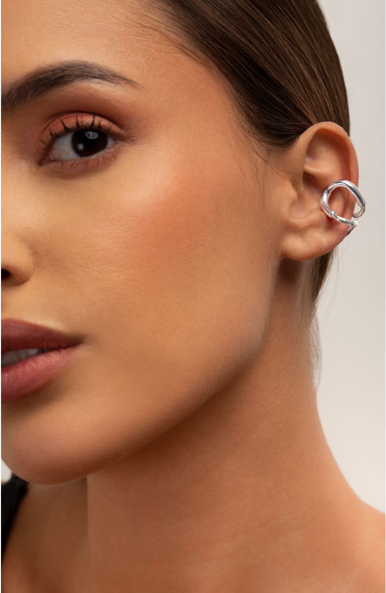 PIERETTI Cala ear cuff, Alternate, color, Silverplate