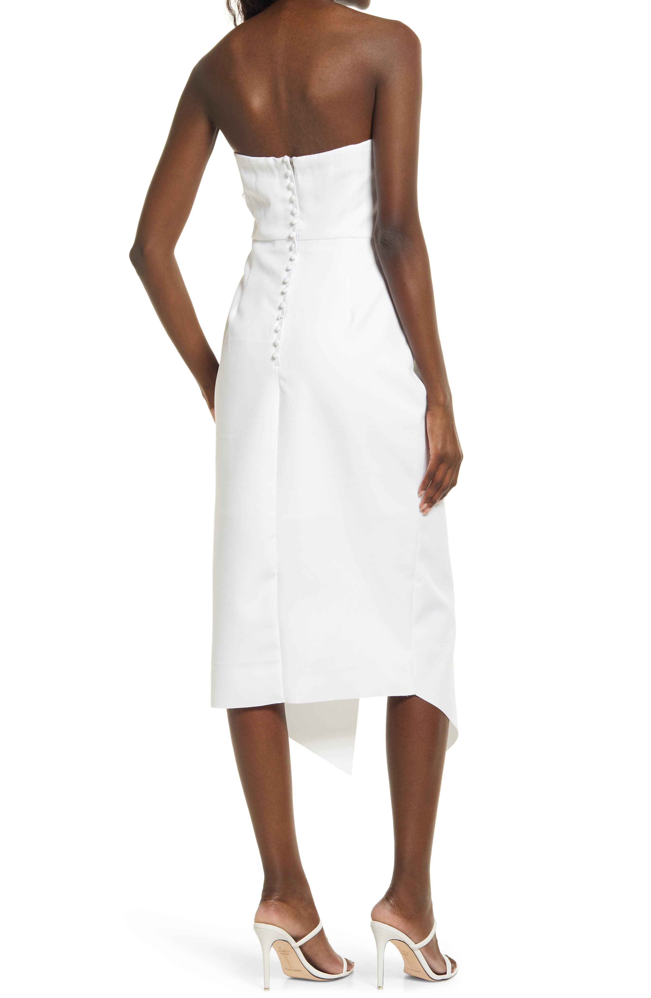 elliatt reception cascade ruffle strapless cocktail dress ELLIATT Women's Reception Cascade Ruffle Strapless Ivory Cocktail Dress Size L