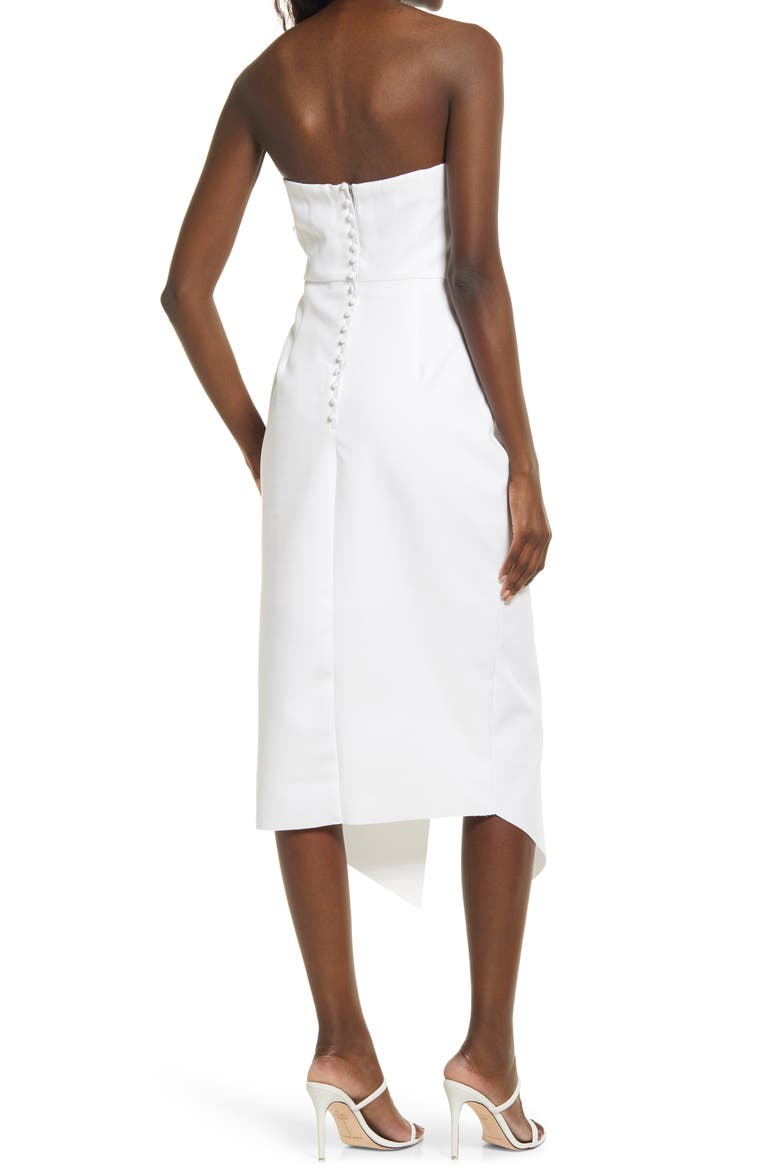 Reception Cascade Ruffle Strapless Cocktail Dress, Alternate, color, WHITE